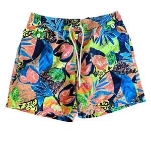 Polo Ralph Lauren Swim Shorts Trunks Size‎ Med Bright Vibrant Tropical Hawaiian